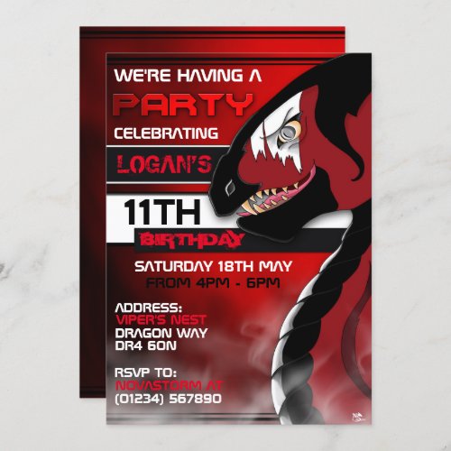 Vypenthus Dragon Birthday invitations