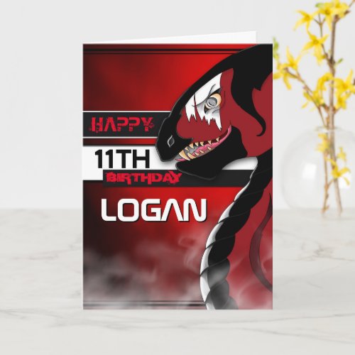 Vypenthus  Red Viper Dragon Birthday Card