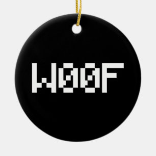 W00F [Leetspeak Animal Sounds] Ceramic Ornament