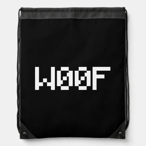 W00F Leetspeak Animal Sounds Drawstring Bag