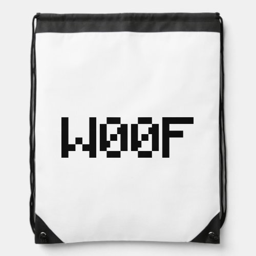 W00F Leetspeak Animal Sounds Drawstring Bag