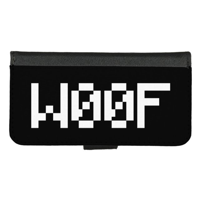 W00F [Leetspeak Animal Sounds] iPhone Wallet Case (Front (Horizontal))