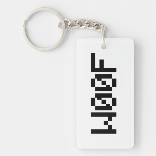 W00F [Leetspeak Animal Sounds] Keychain (Front)