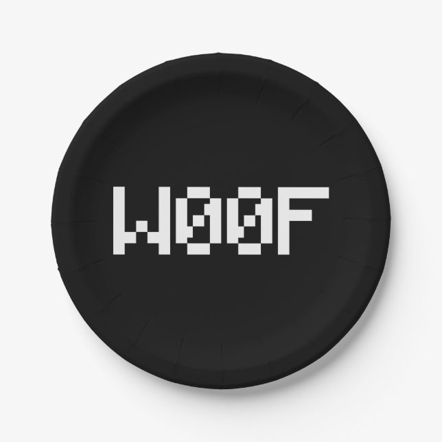 W00F [Leetspeak Animal Sounds] Paper Plates (Front)