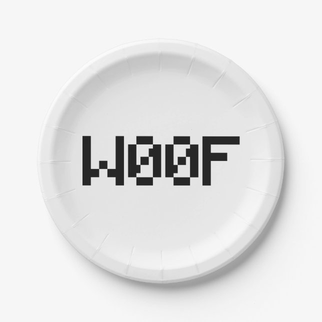 W00F [Leetspeak Animal Sounds] Paper Plates (Front)