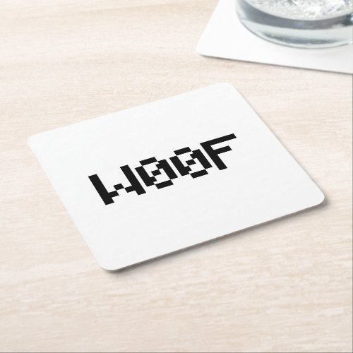 W00F Leetspeak Animal Sounds Square Paper Coaster