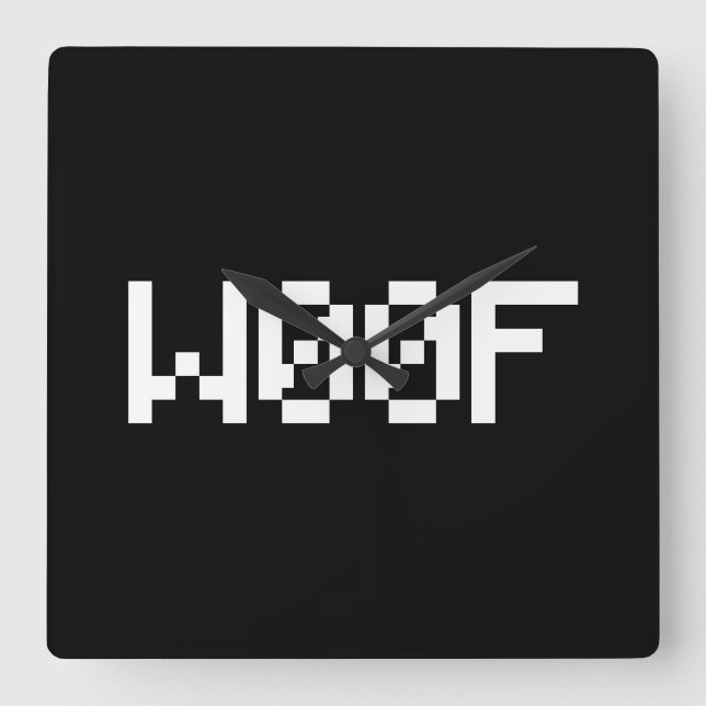 W00F [Leetspeak Animal Sounds] Square Wall Clock (Front)