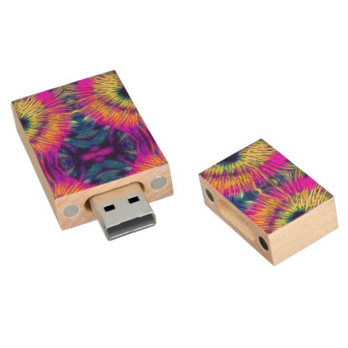 W2 Desighn _ Tie_Dye L   Wood Flash Drive