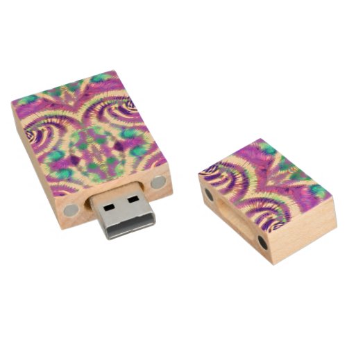 W2 Desighn _ Tie_Dye P   Wood Flash Drive