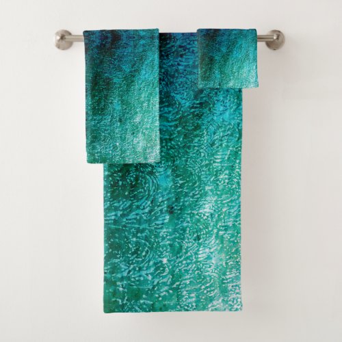 W3 DESIGHN _ Blue Mosiac B  Bath Towel Set