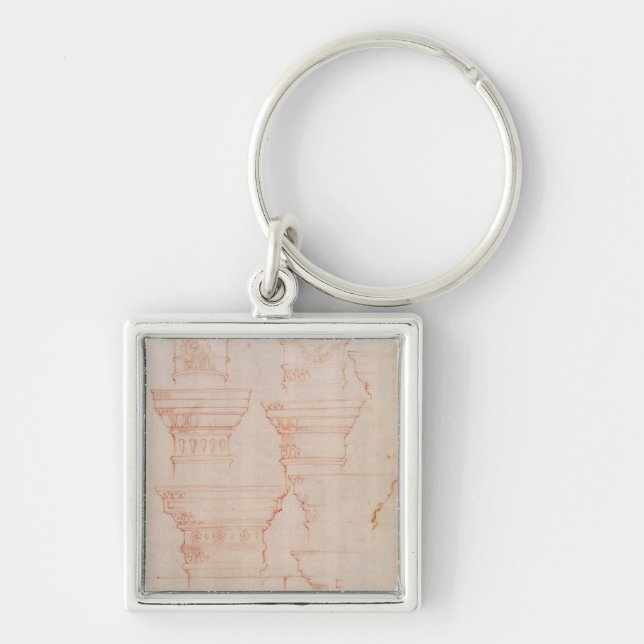 W.18v Study of column capitals Keychain (Front)