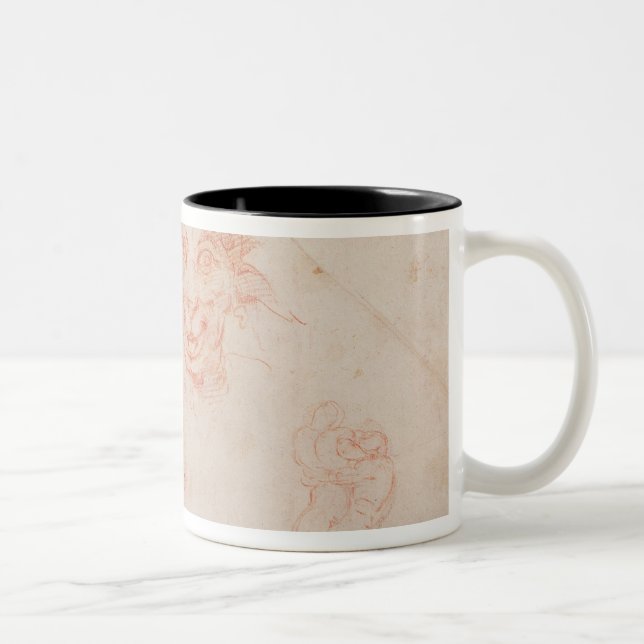 W.33 Sketches of satyrs' faces Two-Tone Coffee Mug (Right)