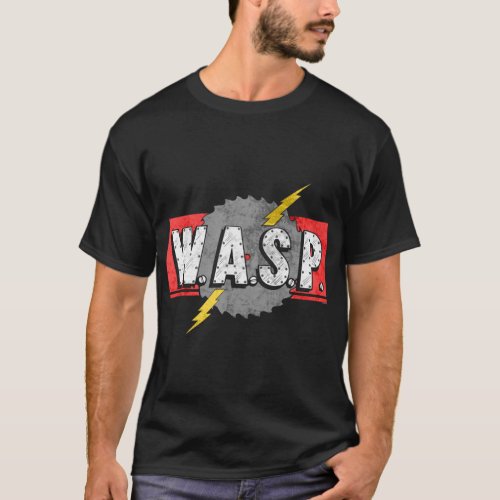 WASP Vintage Logo Distressed _ For Black app T_Shirt