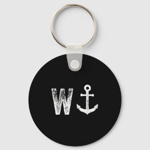 W Anchor Funny Wanker Jerk British Slang Keychain