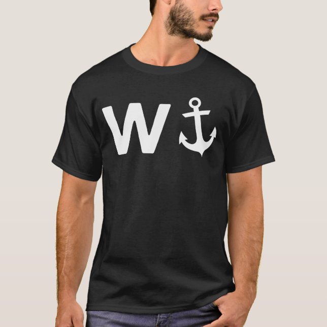 W Anchor Graphic Wanchor Wanker T-Shirt (Front)