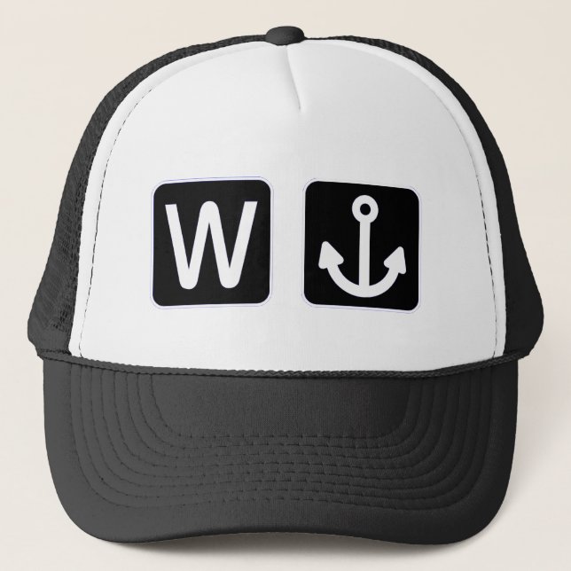 W Anchor Wanchor Funny Gift Trucker Hat (Front)