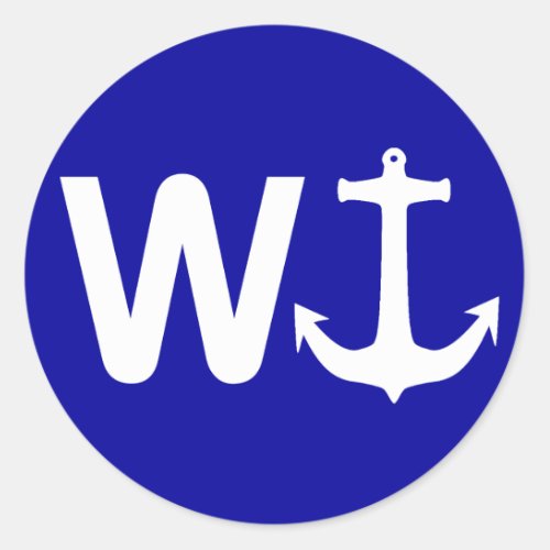 W Anchor Wanchor Funny Joke Gift Classic Round Sticker