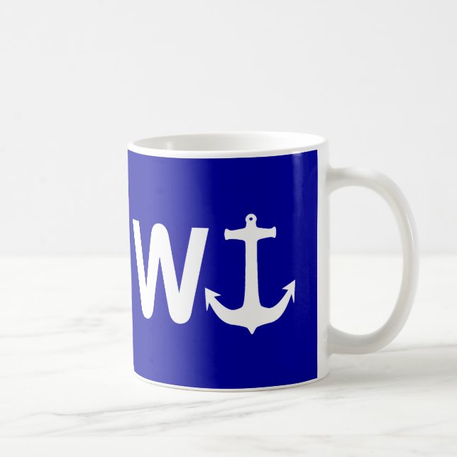 W Anchor Wanchor Funny Joke Gift Coffee Mug (Right)