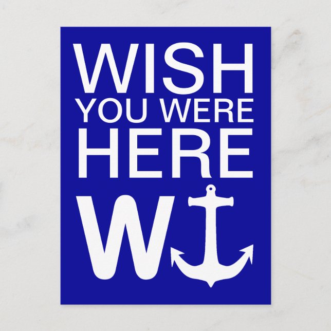 W Anchor Wanchor Funny Joke Gift Postcard (Front)