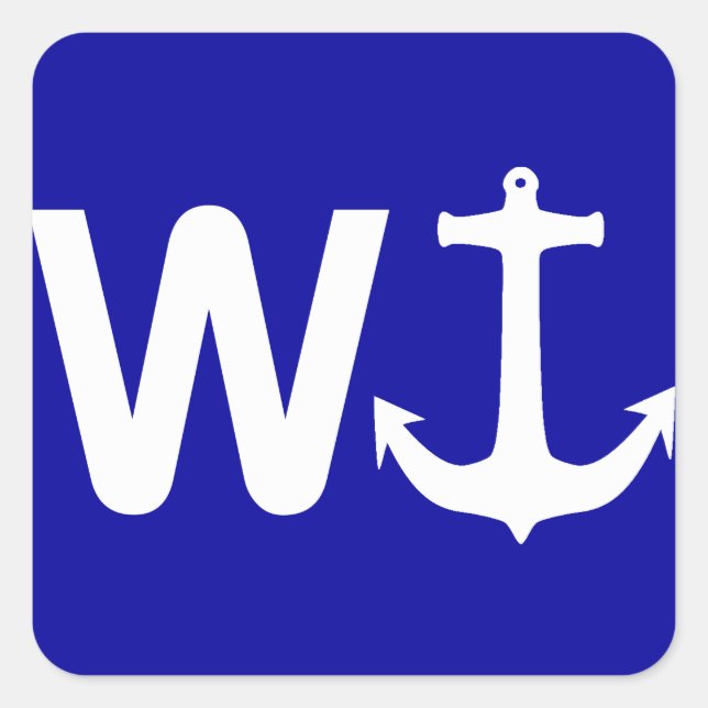 W Anchor Wanchor Funny Joke Gift Square Sticker (Front)