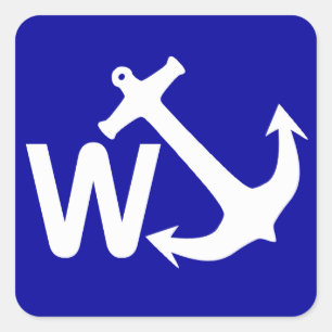 W Anchor Wanchor Joke Funny Gift Square Sticker