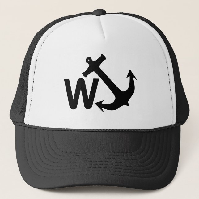 W Anchor Wanchor Joke Funny Gift Trucker Hat (Front)