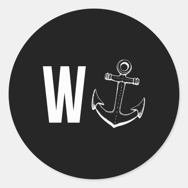 W Anchor W'Anker Classic Round Sticker (Front)