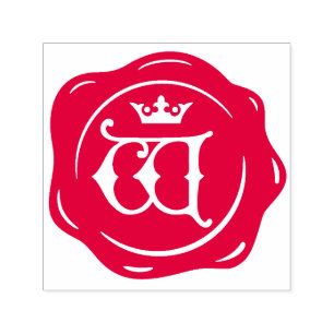 W - Antique Wax Seal Gothic Crown Initial Letter Self-inking Stamp