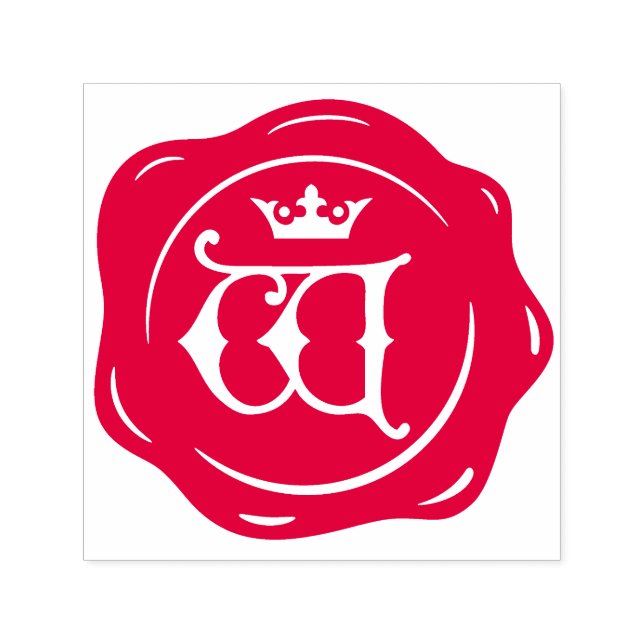 W - Antique Wax Seal Gothic Crown Initial Letter Self-inking Stamp (Design)