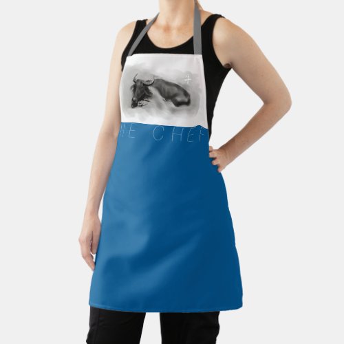 W Buffalo Chinese Ox Year Zodiac Choose Color AoA Apron