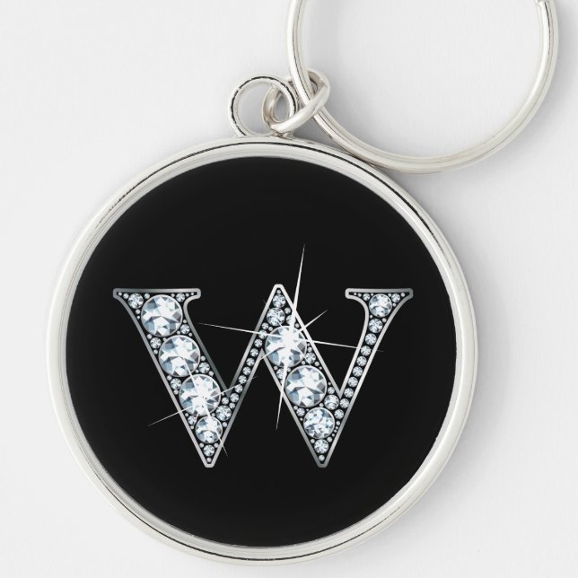 "W" Diamond Bling Keychain (Front)