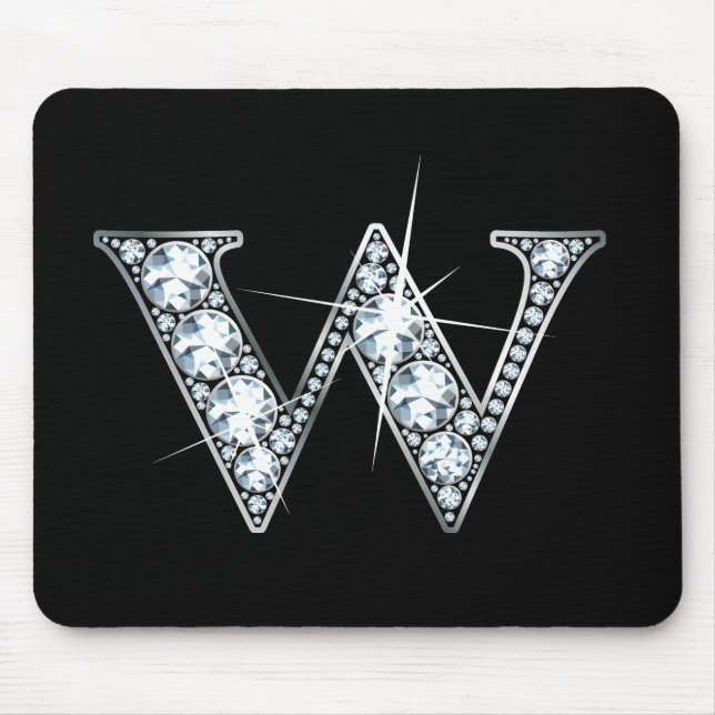 "W" Diamond Bling Mousepad (Front)