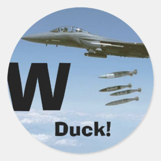 W, Duck! Classic Round Sticker
