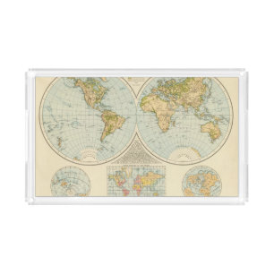 W, E Hemispheres Acrylic Tray