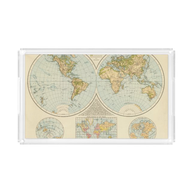 W, E Hemispheres Acrylic Tray (Front)