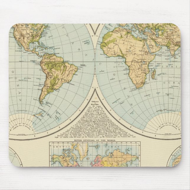 W, E Hemispheres Mouse Pad (Front)