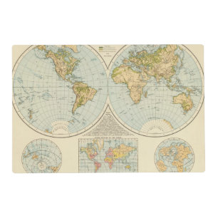 W, E Hemispheres Placemat