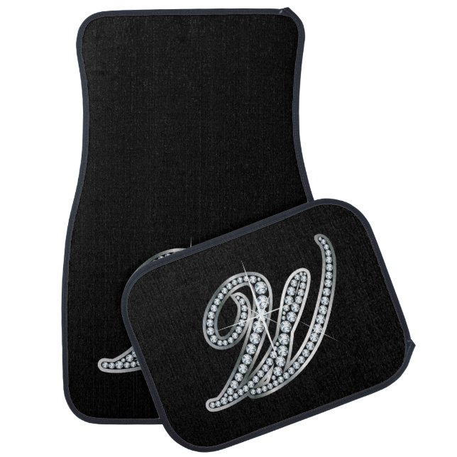 W Faux-"Diamond Bling" Car Mat (Set)