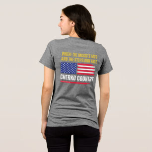 (W-Grey) US Flag / Music's Loud & Steps Run Free Tri-Blend Shirt