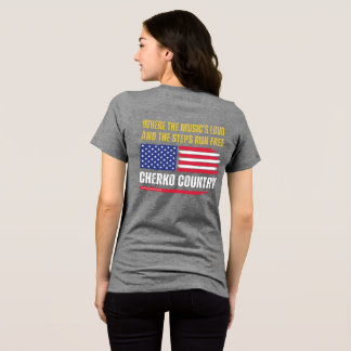 (W-Grey) US Flag / Music's Loud & Steps Run Free Tri-Blend Shirt