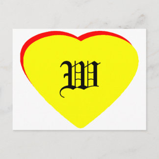 "W" Heart Yellow Red Wedding Invitation The MUSEUM