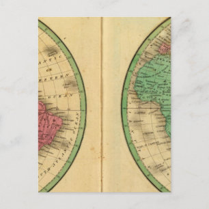 W Hemisphere, E Hemisphere Postcard