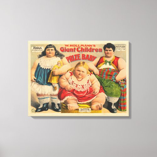 W Hollmanns Giant Children And Prize Baby Canvas Print