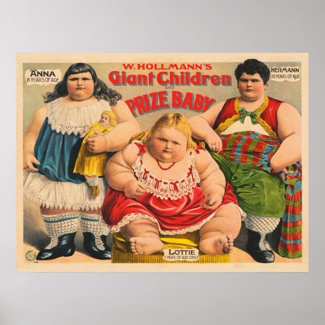 W. Hollmann's Giant Children And Prize Baby. Poster (Front)
