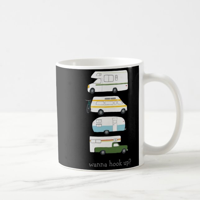 W Hook Up Funny Campervan Vanlife Rv Trailer  Coffee Mug (Right)