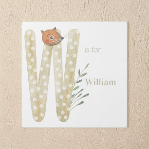 W is for Custom Name Animal Letter Art