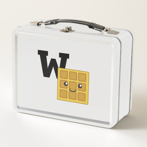 W is for Waffle Metal Lunch Box