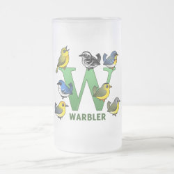 W is for Warbler Frosted Glass Mug