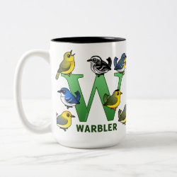W is for Warbler Two-Tone Mug