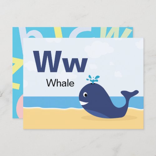 W is for Whale _ Alphabet Flash Card